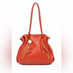 EUC Furla Red Leather Shoulder Bag COA